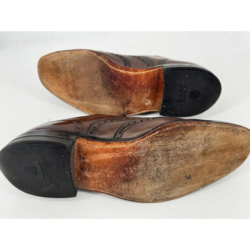 Allen Edmonds Boulevard 6375 Brown Leather Wingtip Oxford Shoes‎ Mens 10.5 C USA